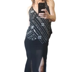 New Zara Black Beaded Camisole Top